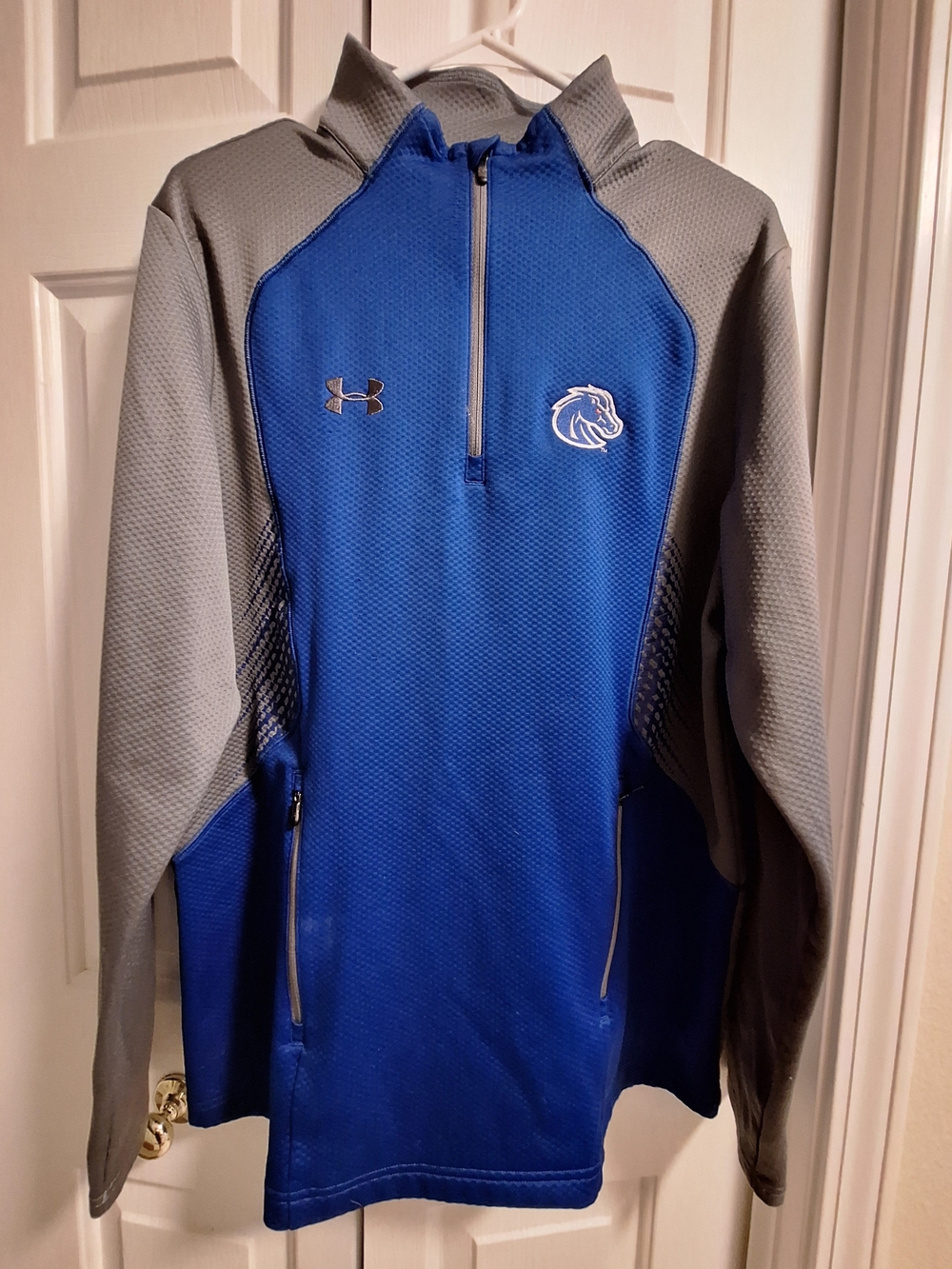 Under Armour Blue & Gray Quarter-Zip Performance Pullover BSU Boise State Bronco